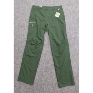 REI Co Op Trailmade Hiking Pants 34x32 Spruce Green Outdoor Cargo Nylon Stretch